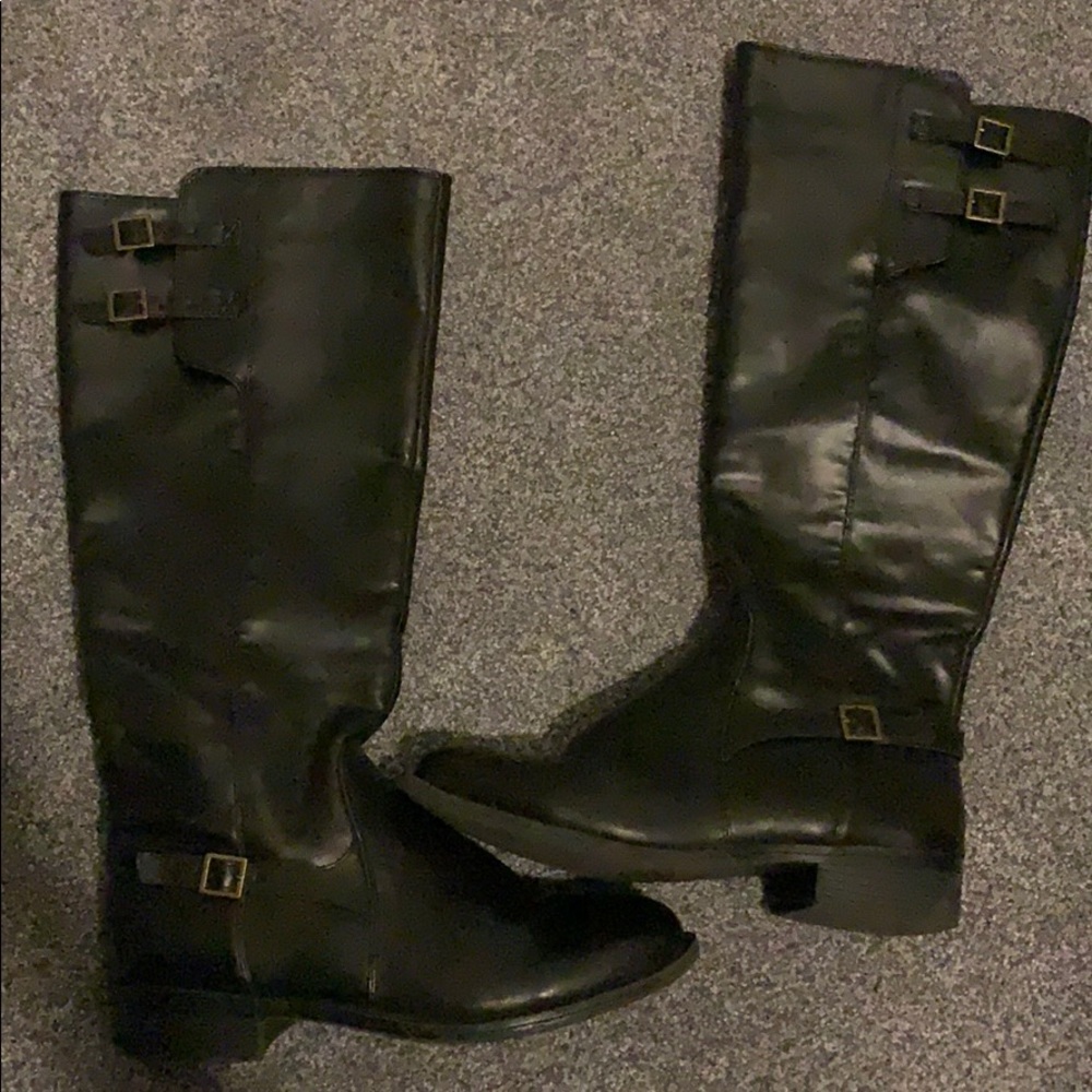 Knee high faux leather boot